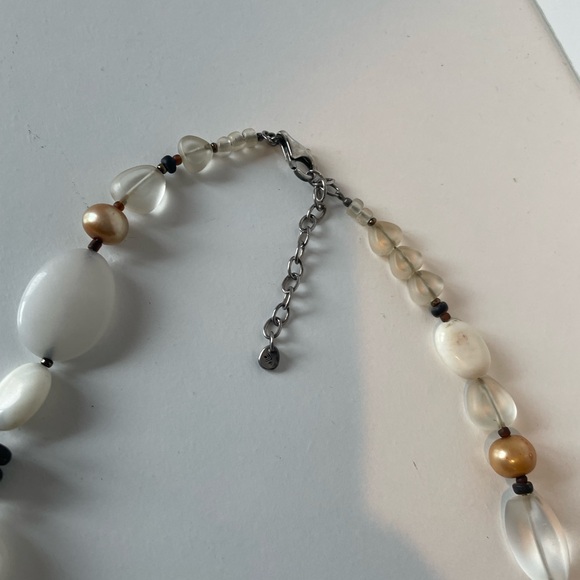 Silpada Necklace with Jade, mother of pearl, shell, and sterling silver 18” - Picture 9 of 12